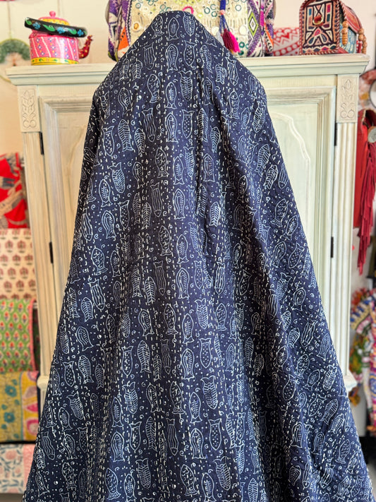 Moon Fish – Handmade Kantha Quilt | 100% Cotton | Collector’s Edition