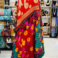 Royal Green Saree Kantha Quilt – Twin Size - Throw Blanket