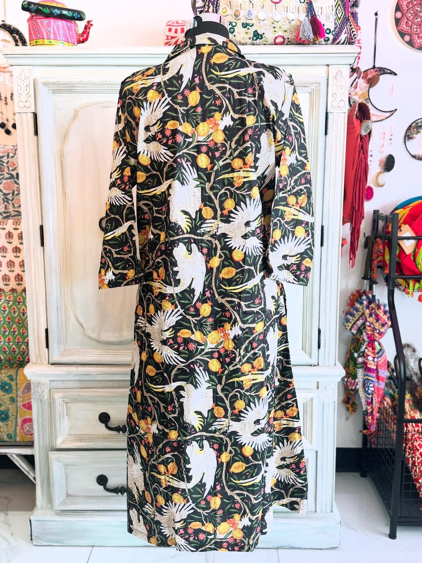 Jungle Noir – Artisan Jungle Print Cotton Dress