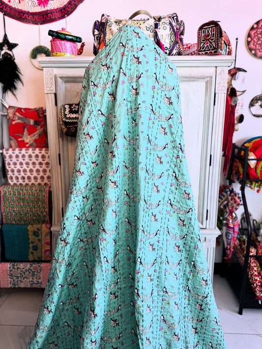 Whimsy Waters – Reversible Handmade Kantha Quilt | Collector’s Edition