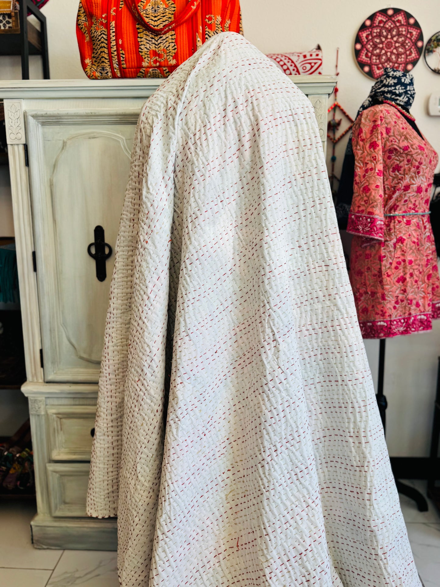 Midnight Tropics – Handblock Printed Kantha Quilt | Cotton | Handmade | Full Size