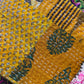 Silk Patchwork Kantha - Yellow- Queen/ King