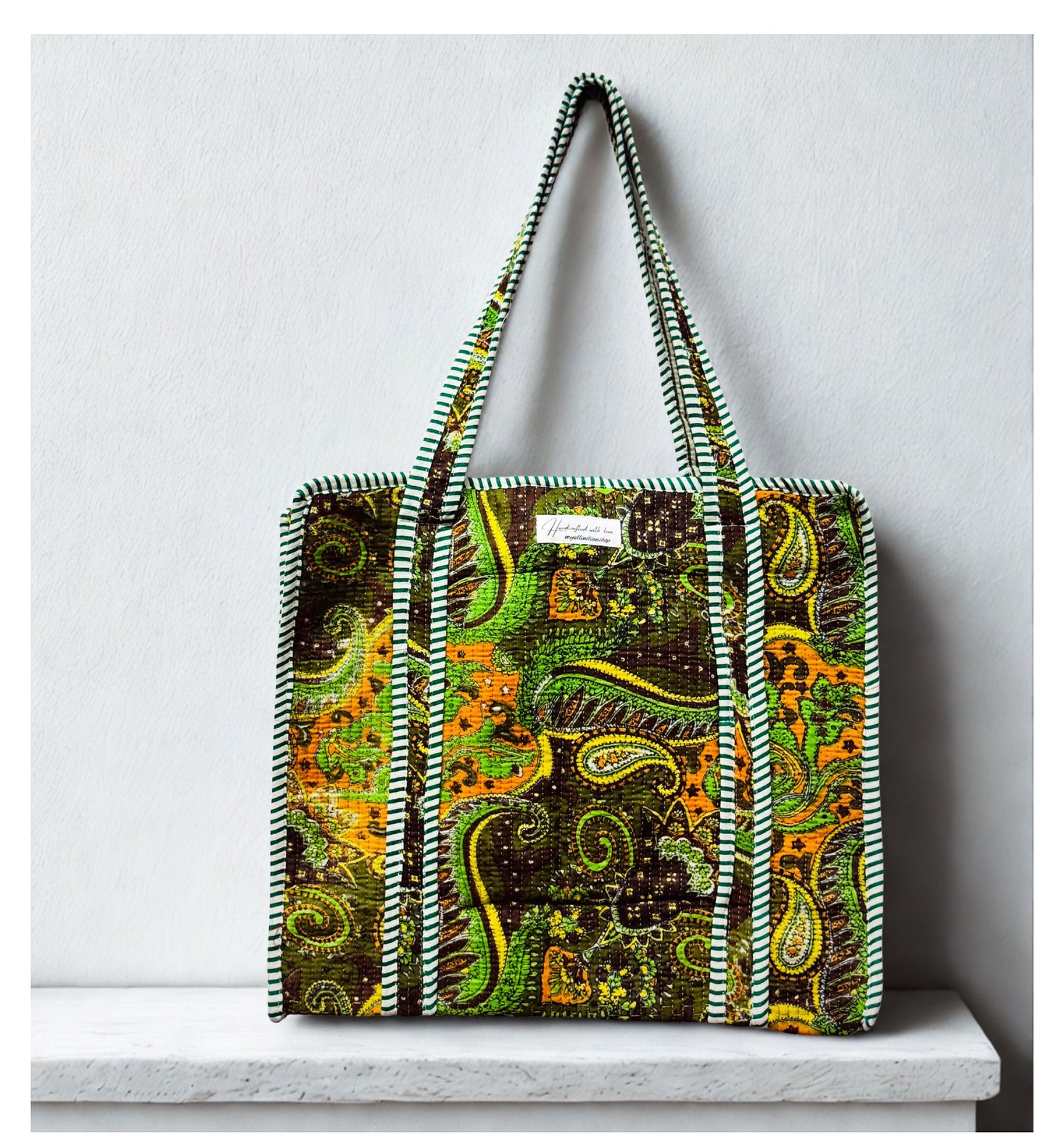 Paisley Meadow Tote – Handmade Quilted Cotton Bag | Boho Market Tote