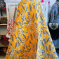 Mustard Shoal | Tribal Shark Print Kantha Quilt | 100% Cotton | Handmade | 90x110” Queen/King