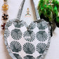 Heart Quilted Tote- Shells - Zipper - Pocket