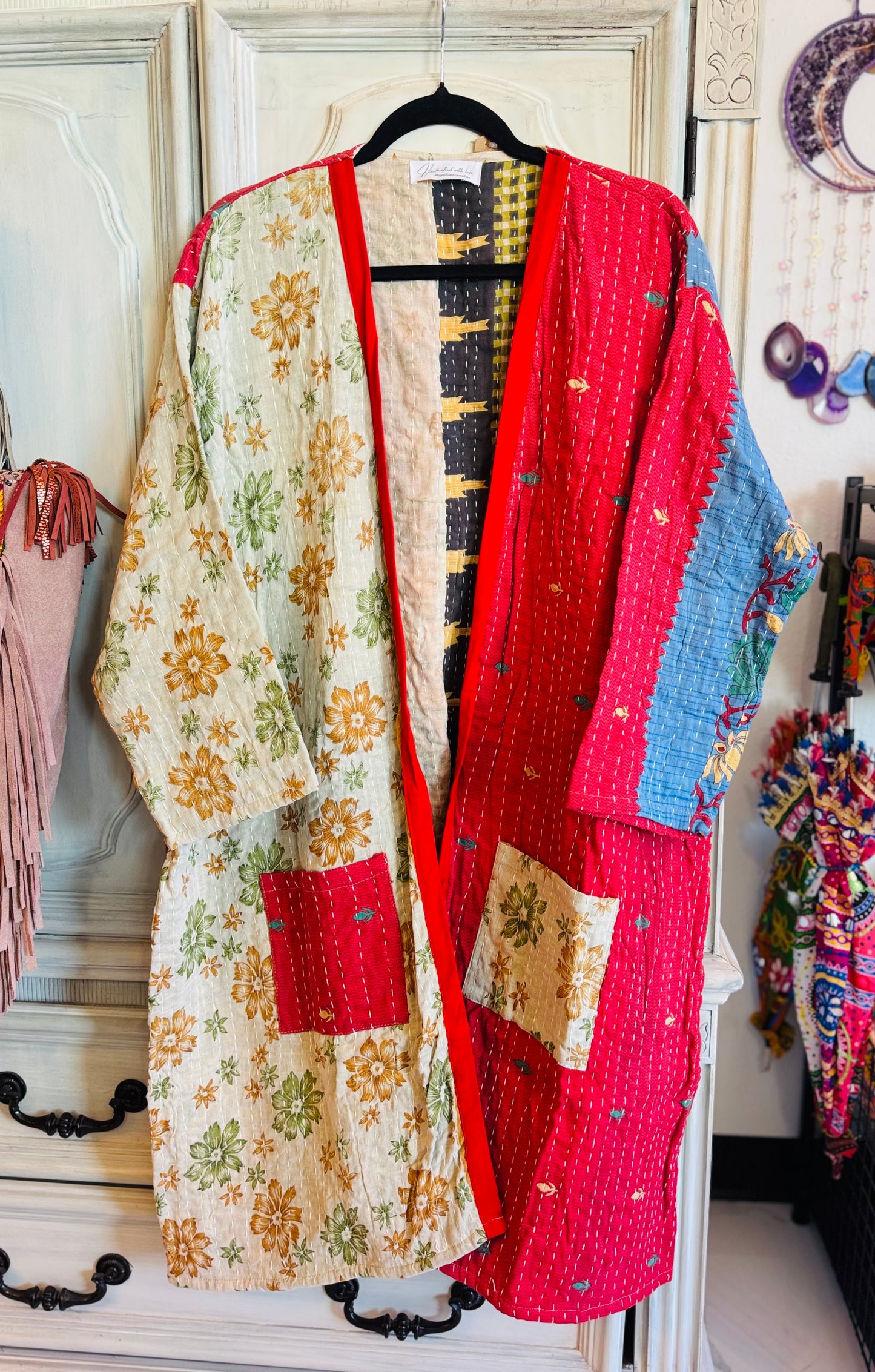 Red Kantha Kimono