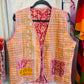 Handmade Reversible Kantha Vest – Saffron | 100% Cotton Jacket