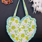 Heart-Shaped Quilted Tote Bag | Hand Block-Printed 100% Cotton | Handmade Zipper Tote