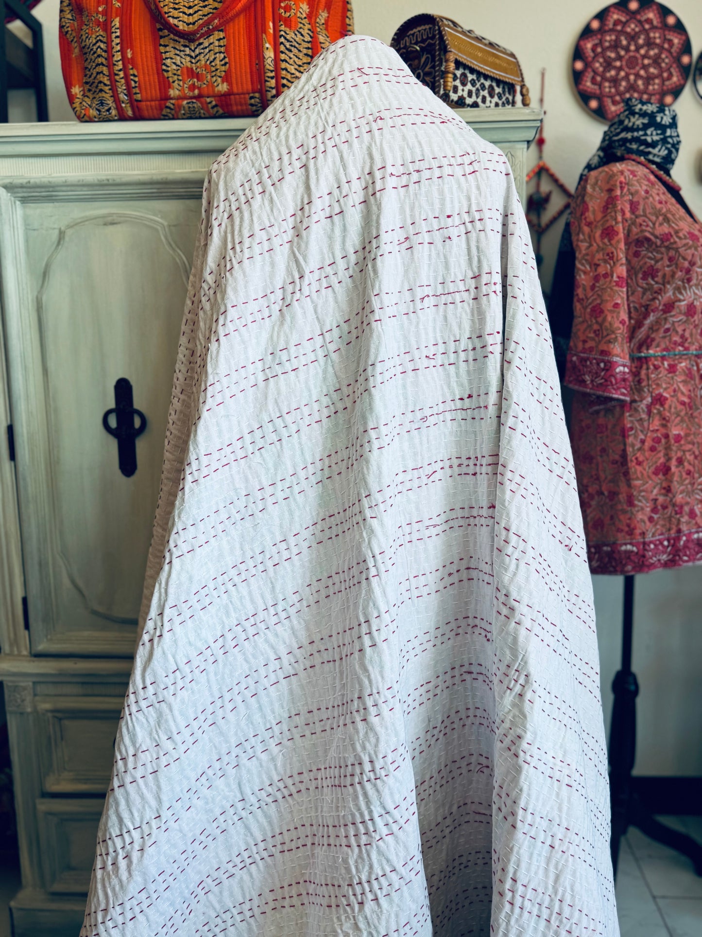 Sunlit Meadow – Handblock Printed Kantha Quilt | Cotton | Handmade | Full Size