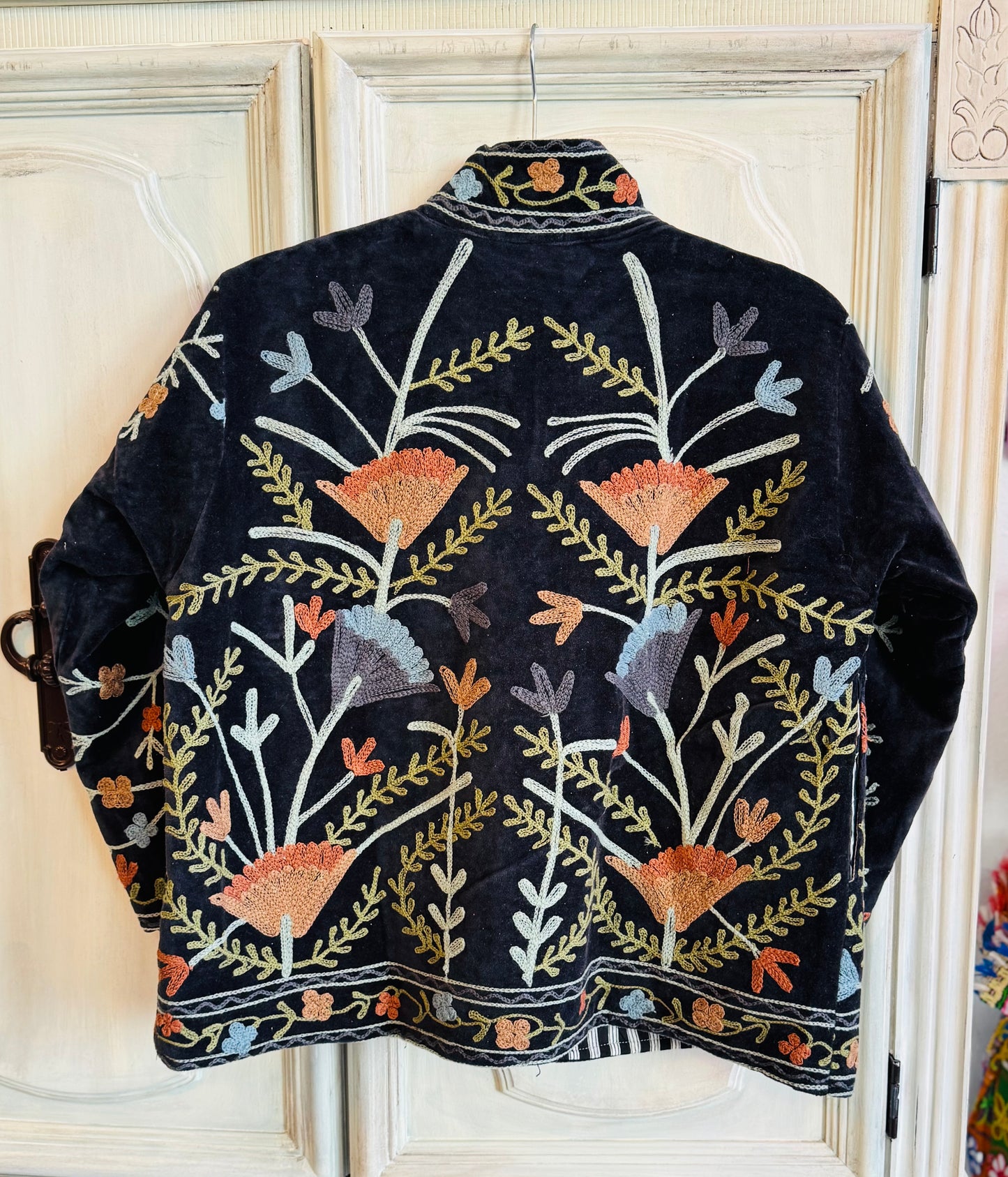 Velvet Embroidered Jackets - Black