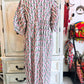 Olive Petal - Mixed Print Cotton Dress - Pink and Olive Tones