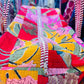 Red & Pink Patchwork Quilted Duffel Bag – Handmade Floral Bird Print Weekender Bag