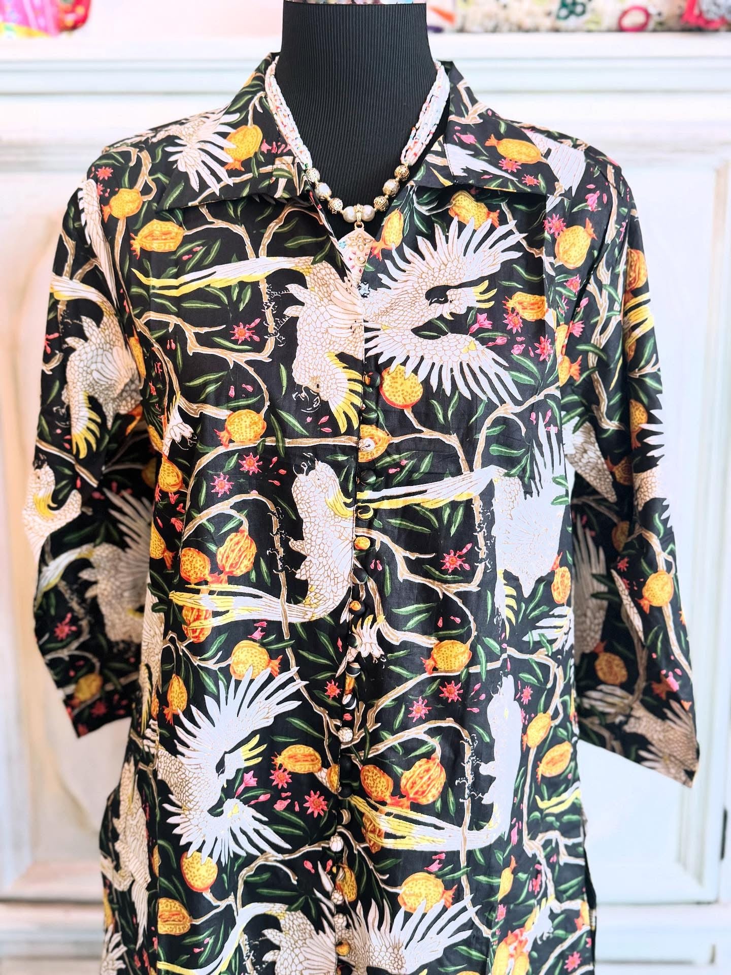 Jungle Noir – Artisan Jungle Print Cotton Dress