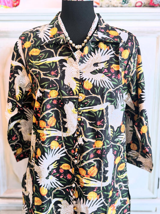Jungle Noir – Artisan Jungle Print Cotton Dress