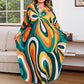 Retro Waves Color Kaftan – Free Size, Vibrant Print