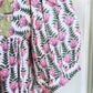 Olive Petal - Mixed Print Cotton Dress - Pink and Olive Tones