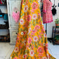 Golden Flora – Handblock Printed Kantha Quilt | Cotton | Handmade | Full Size