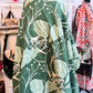 Sage Green Leaf Print Kantha Quilt | Cotton Lightweight Blanket | Throw/Twin Size