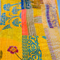 Silk Patchwork Kantha - Yellow- Queen/ King