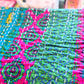 Colorblock Harmony – Handblock Printed Kantha Quilt – 100% Cotton | Handmade