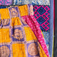 Saffron Squares – Handmade Kantha Cotton Pants | Wide Leg Boho Trousers