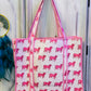 Pink Pasture Tote – Handmade Quilted Cotton Bag | Cow Print Block Print Tote