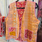 Handmade Reversible Kantha Vest – Saffron | 100% Cotton Jacket