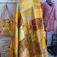 Silk Patchwork Kantha - Yellow- Queen/ King
