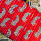 Sunset Chase – Orange Cheetah Handblock Printed Kantha Quilt | 100% Cotton | Handmade