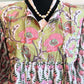Olive Petal - Mixed Print Cotton Dress - Pink and Olive Tones