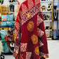 Royal Green Saree Kantha Quilt – Twin Size - Throw Blanket