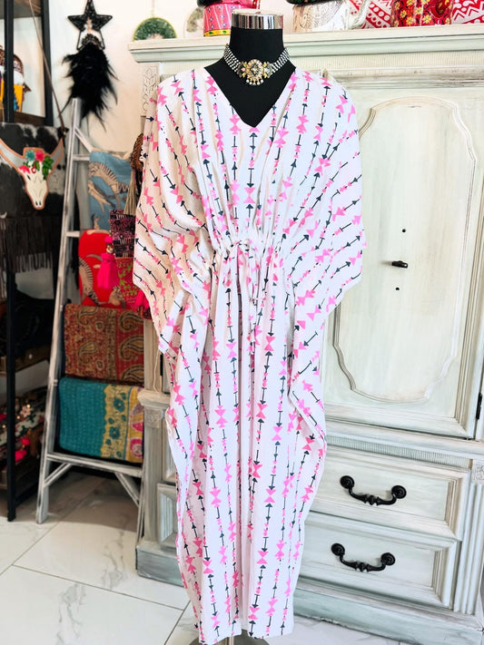 Handblock Cotton Kaftan-Nomad Lines