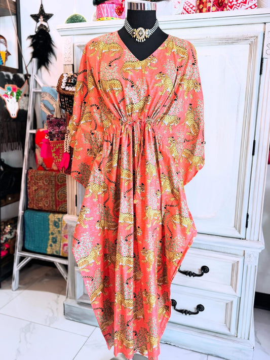 Handblock Cotton Kaftan-BigCats