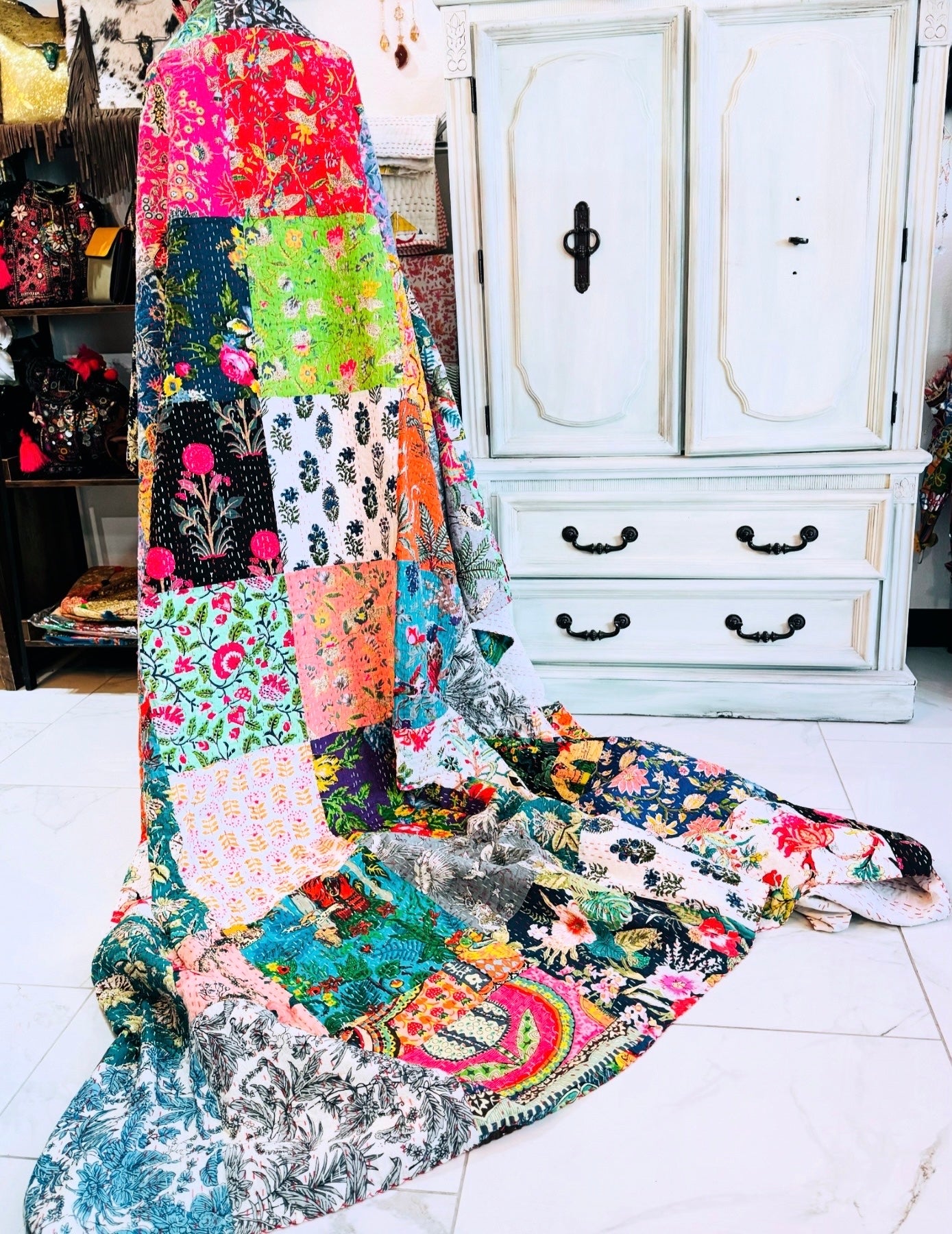 Cotton Patchwork Kantha - Queen