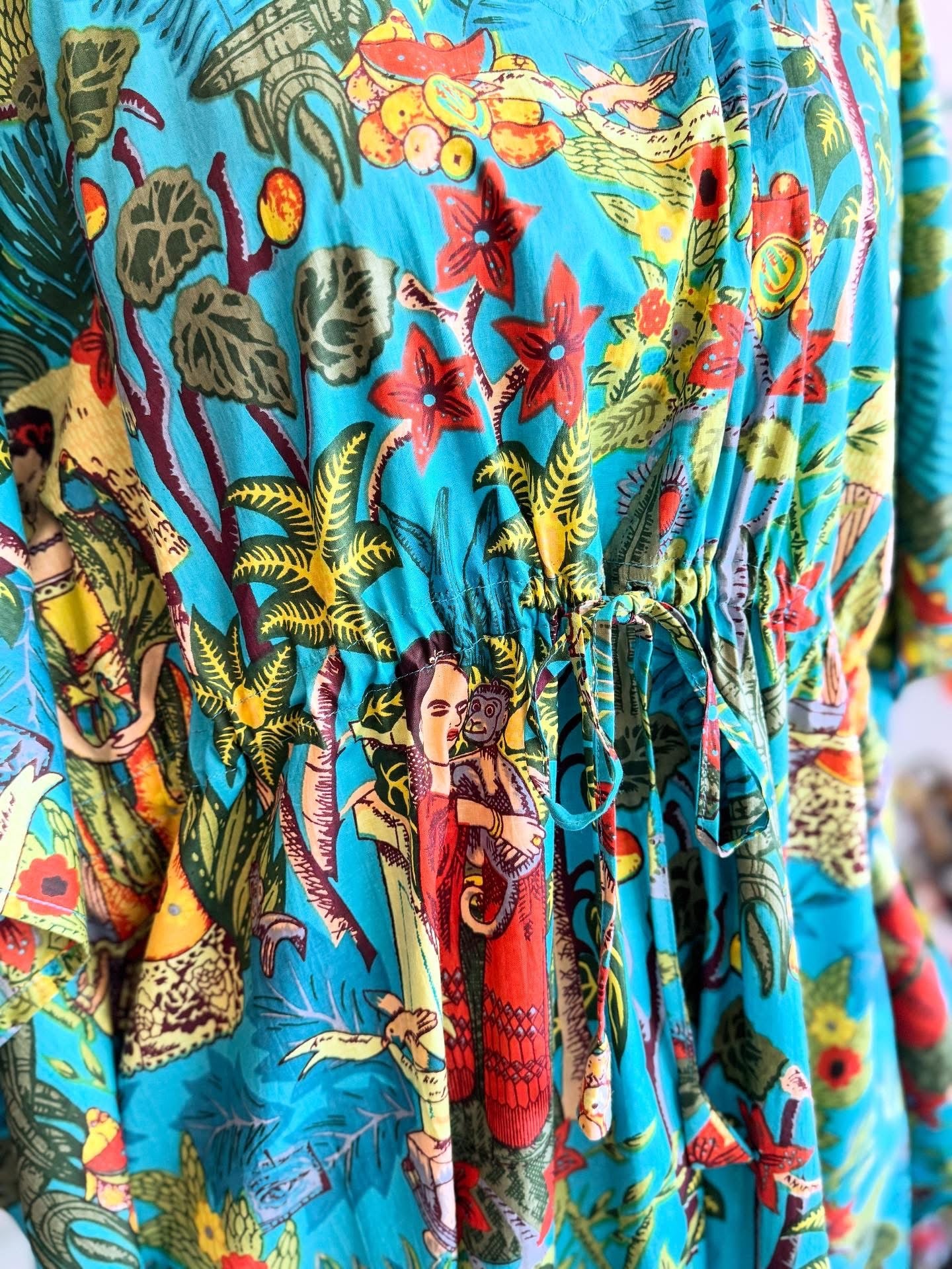Handblock Cotton Kaftan-Frida