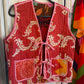Handmade Reversible Kantha Vest – Garden | 100% Cotton Jacket