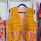 Handmade Reversible Kantha Vest – Amber | 100% Cotton Jacket
