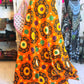 Sunburst Ember Kantha Quilt - 100% Cotton Handmade Blanket | Handblock Print Bedspread (84x106)