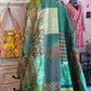 Silk Patchwork Kantha - Green-Queen/ King