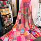 Silk Patchwork Kantha Quilt - Pink- Handmade | Silk | Cotton | Queen | King