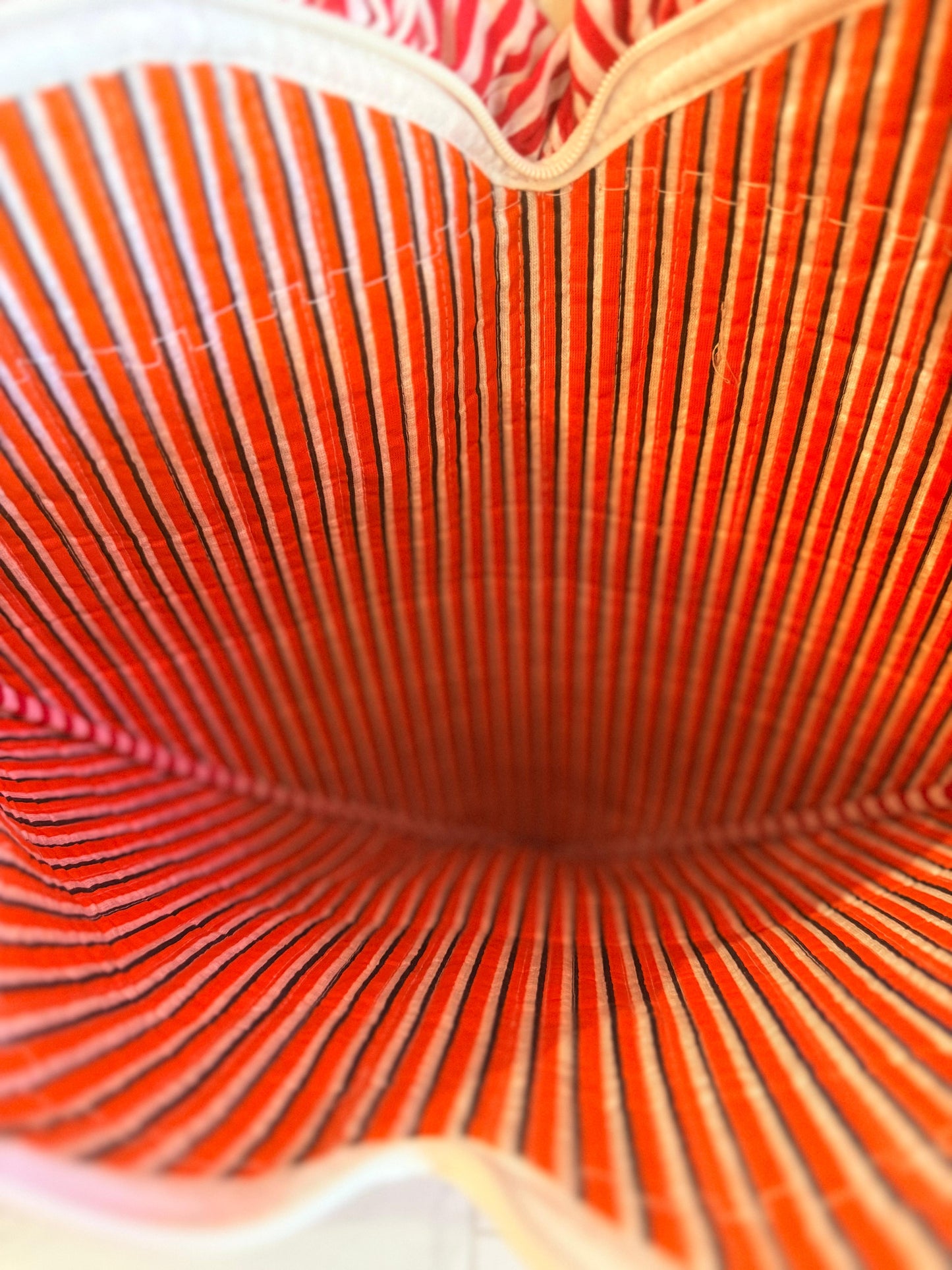 Tulip Blush Heart Tote – Handmade Quilted Cotton Bag with Zipper & Frill Detail | Valentine’s Gift