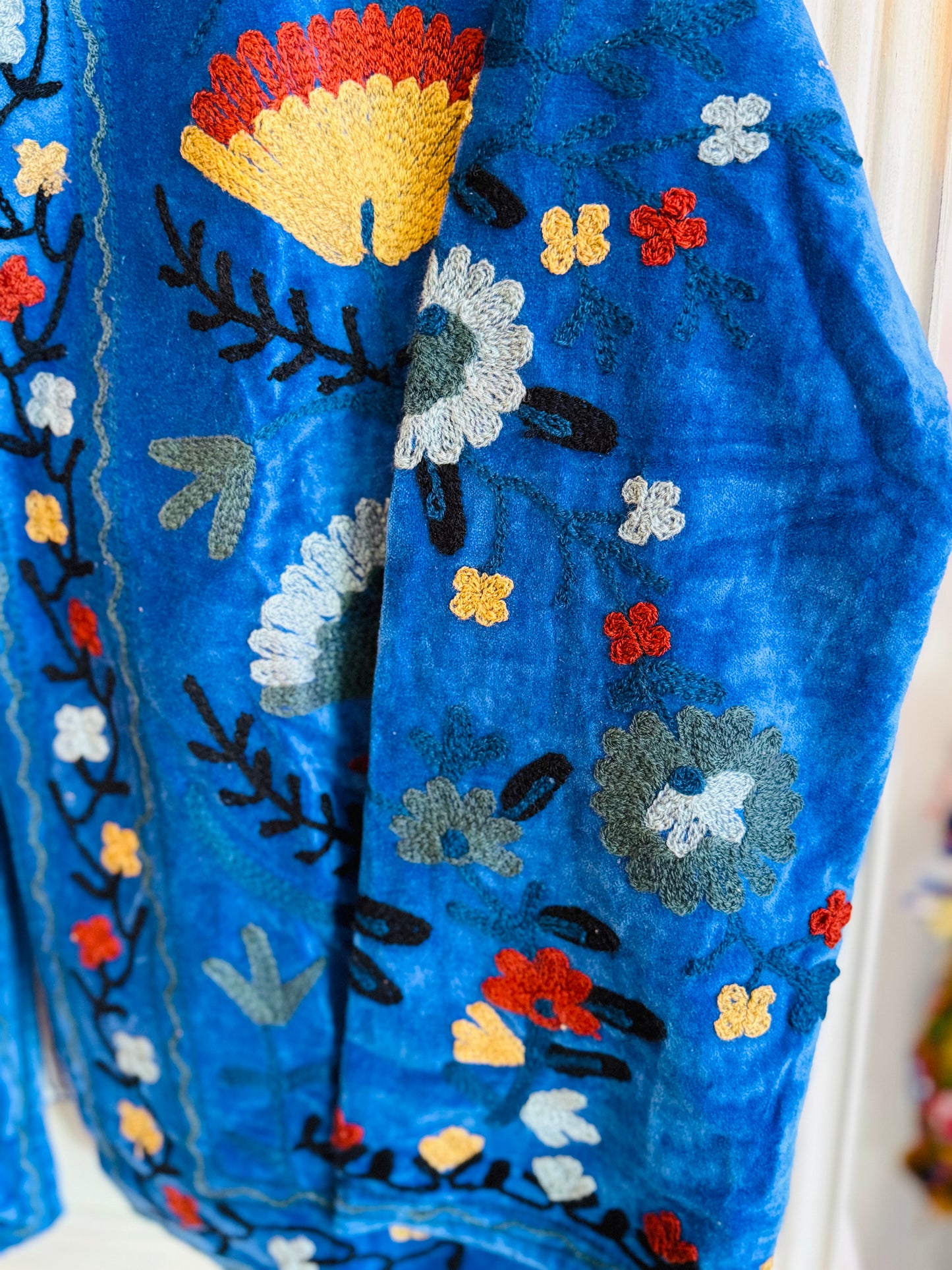 Velvet Embroidered Jackets - Blue