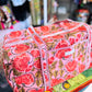 Red Floral Quilted Duffel Bag – Handmade Block Print Weekender Travel Bag