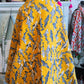 Mustard Yellow Shark Print Kantha Quilt | Cotton Lightweight Blanket | Throw/Twin Size