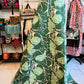 Sage Green Leaf Print Kantha Quilt | Cotton Lightweight Blanket | Throw/Twin Size