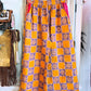 Saffron Squares – Handmade Kantha Cotton Pants | Wide Leg Boho Trousers