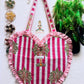 Heart-Shaped Quilted Tote Bag | Hand Block-Printed 100% Cotton | Handmade Zipper Tote