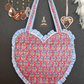 Heart-Shaped Quilted Tote Bag | Hand Block-Printed 100% Cotton | Handmade Zipper Tote