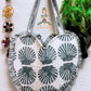 Heart Quilted Tote- Shells - Zipper - Pocket