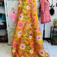 Golden Flora – Handblock Printed Kantha Quilt | Cotton | Handmade | Full Size